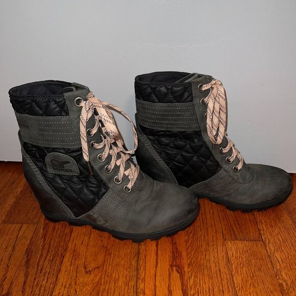 Sorel Women's PDX Lace-Up Lexie Wedge Felt Camp-dark Slate Size 9 - Picture 2 of 8